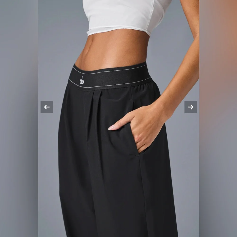 ALO Yoga Black High-Waist Trousers